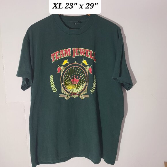 Vintage Team Jewell "Just Do It" Green XL T-Shirt Single Stitch Made in USA - Picture 1 of 5